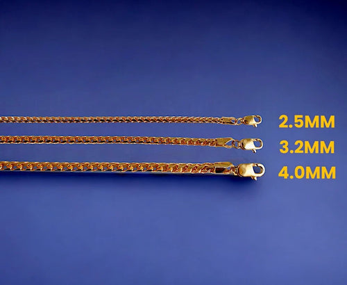 10K Rose Gold SOLID Franco Round Box Necklace Bracelet Chain 1.5g | 1mm | 7 Inches | MADE IN ITALY