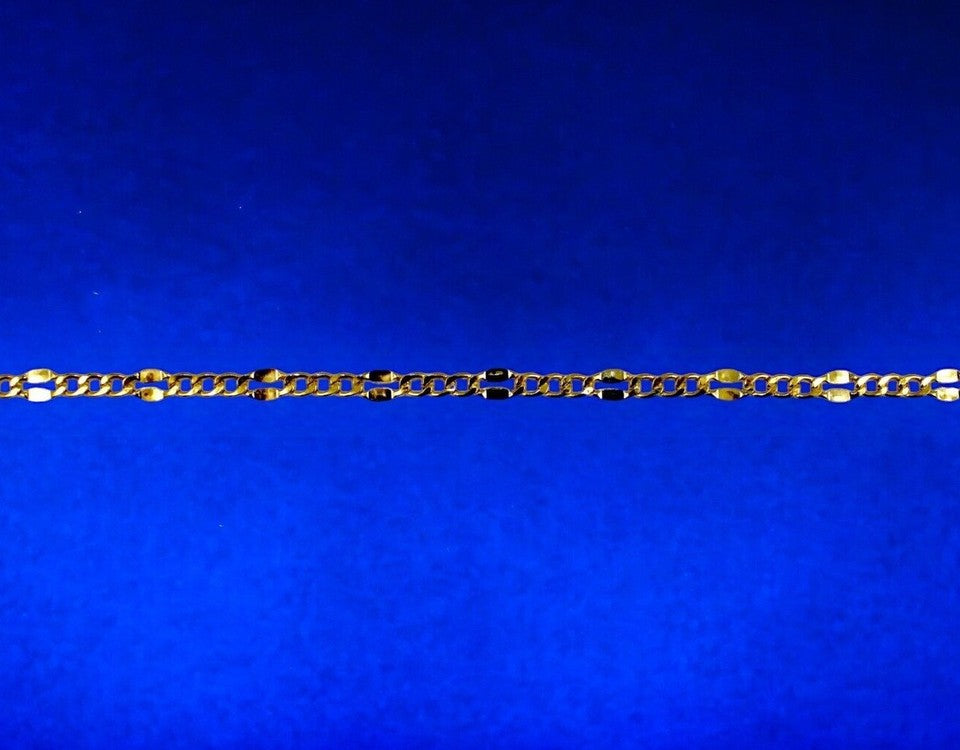 10K Yellow Gold 3mm-5mm SOLID Mirror Figaro Necklace Bracelet Chain Link Men Women Jewelry 1.1g | 3mm | 7 Inches | MADE IN ITALY