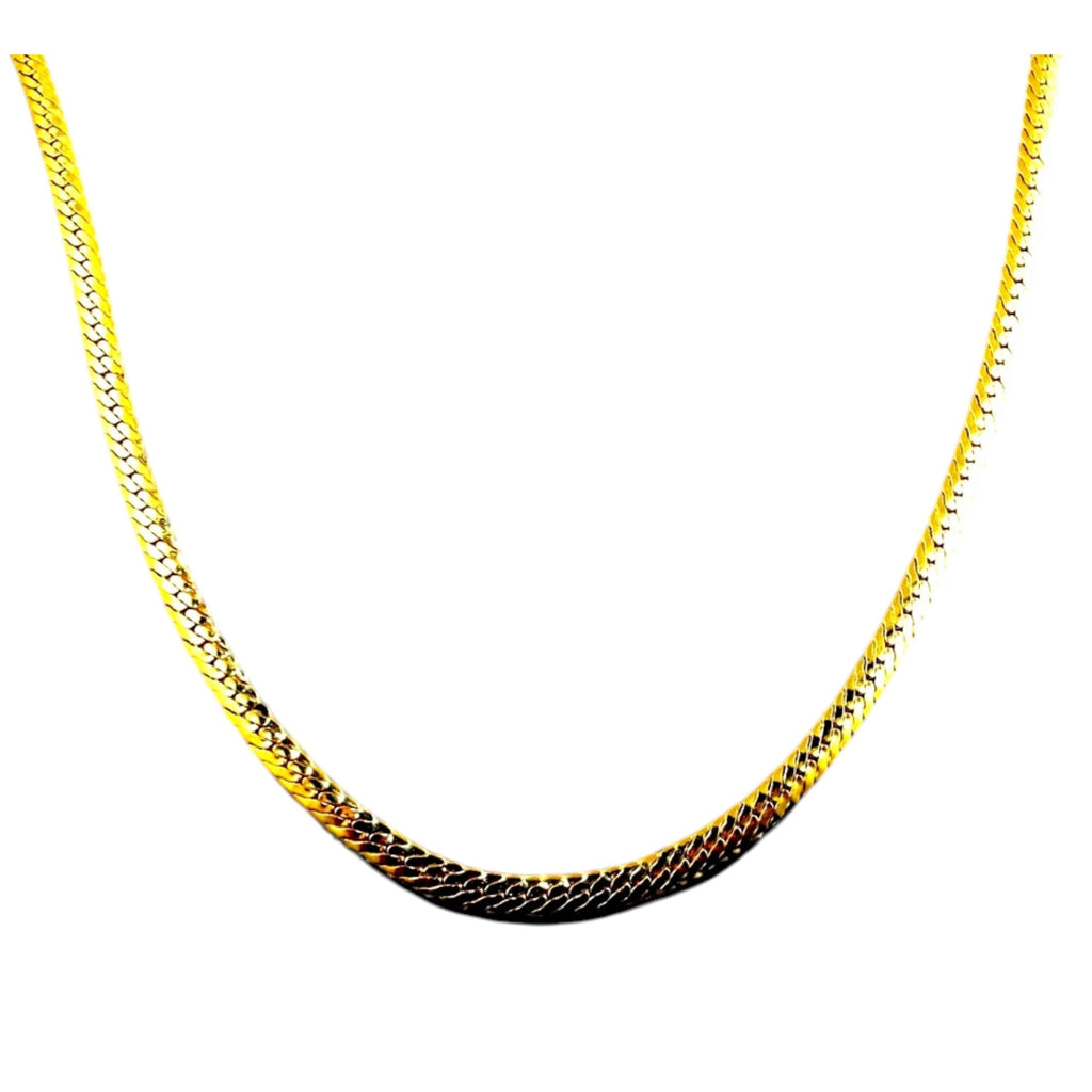 14K Yellow Gold SOLID Snake Serpentine Flat Chain Necklace Real Gold Men Women Jewelry 1.3g | 2mm | 7 Inches | MADE IN ITALY