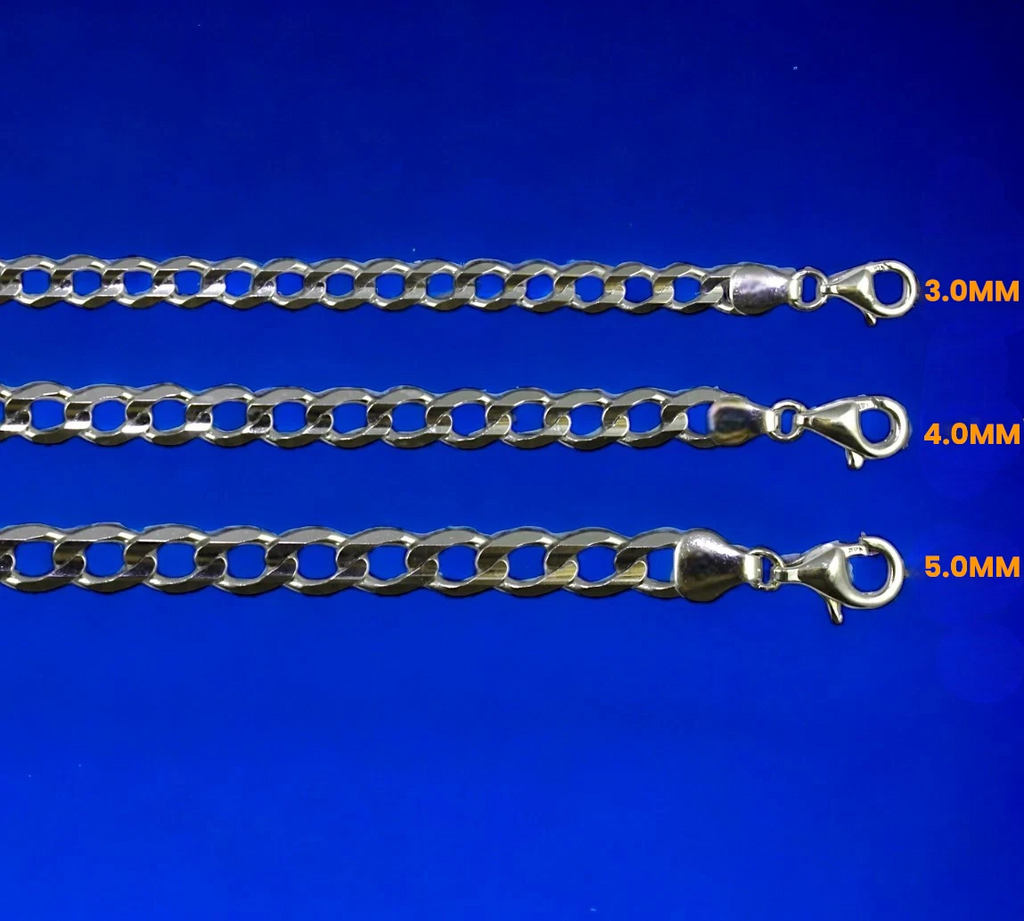 10K White Gold Round Curb Cuban Necklace Bracelet Chain Real Gold Men Women Jewelry 1g | 2.5mm | 7 Inches | MADE IN ITALY