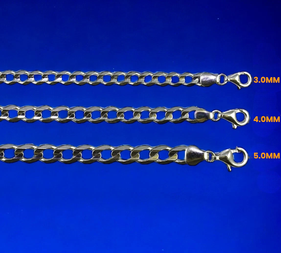 10K White Gold Round Curb Cuban Necklace Bracelet Chain Real Gold Men Women Jewelry 1g | 2.5mm | 7 Inches | MADE IN ITALY