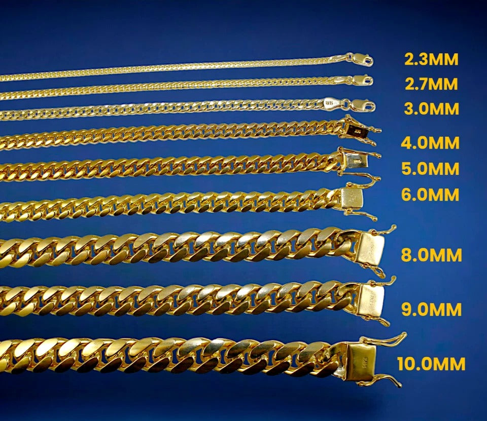 14K Yellow Gold SOLID Miami Cuban Necklace Bracelet Chain Men Women Jewelry 2.7g | 1.8mm | 7 Inches | MADE IN ITALY