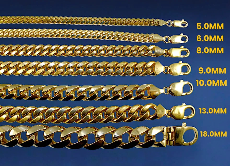 14K Yellow Gold SOLID Miami Cuban Necklace Bracelet Chain Men Women Jewelry 3.4g | 2.3mm | 7 Inches | MADE IN ITALY