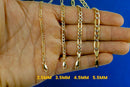 10K Yellow Gold Figaro Pave Necklace Bracelet Chain Italian Real Men Women Jewelry 1.1g | 2.5mm | 7 Inches | MADE IN ITALY