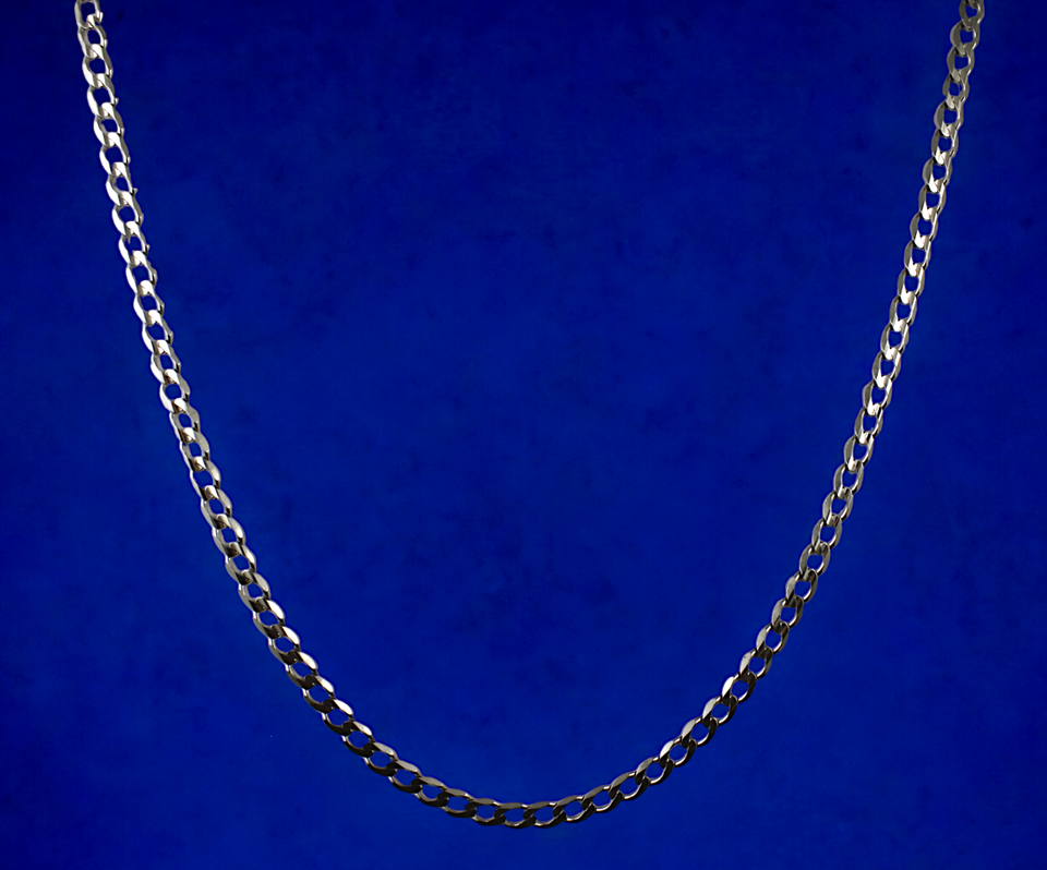 14K White Gold Round Curb Cuban Necklace Bracelet Chain Real Gold Men Women Jewelry 0.9g | 2mm | 7 Inches | MADE IN ITALY