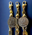 14K Tri Color Gold Valentino Mariner Anchor Necklace Bracelet Chain 1-6mm 7"-30" | MADE IN ITALY