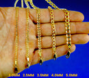 14K Yellow Gold Curb Cuban Necklace Bracelet Chain  Men Women Jewelry 0.9g | 2mm | 7 Inches | MADE IN ITALY