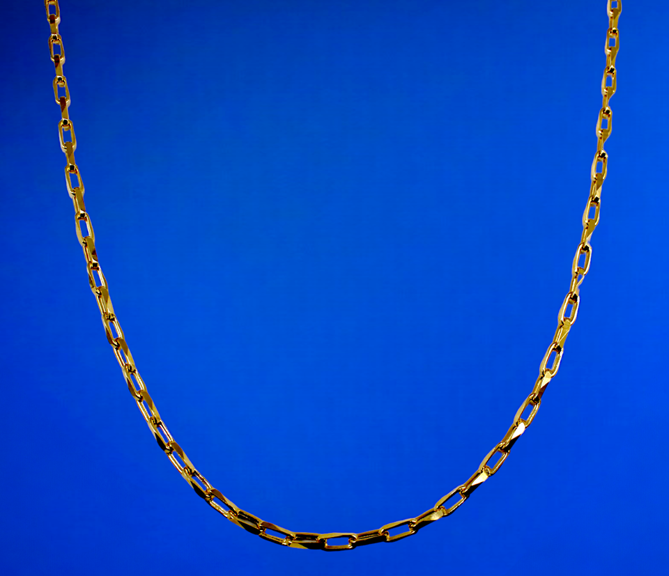 14K Yellow Gold SOLID Paperclip Cable Necklace Bracelet Chain Mirror Star Men Women Jewelry 3g | 2.3mm | 7 Inches | MADE IN ITALY