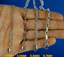14K White Gold SOLID Figaro Necklace Bracelet Chain Real Gold 2mm-6mm 7"-30" | MADE IN ITALY
