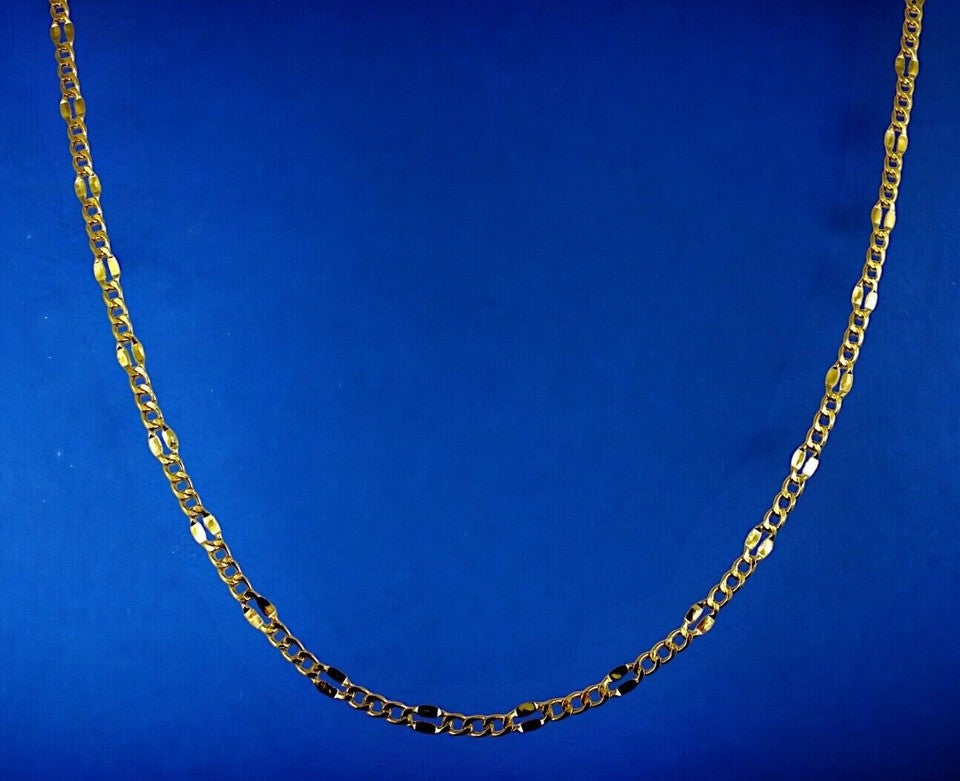 10K Yellow Gold 3mm-5mm SOLID Mirror Figaro Necklace Bracelet Chain Link Men Women Jewelry 1.1g | 3mm | 7 Inches | MADE IN ITALY