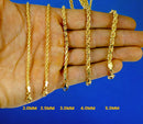 18K Yellow Gold SOLID Rope Chain Necklace Bracelet D/C Real Gold Men Women Jewelry 4.2g | 2mm | 7 Inches | MADE IN ITALY