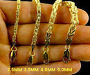 10K Yellow Gold Byzantine Square Necklace Bracelet Chain Men Women Jewelry 2.5g | 2mm | 7 Inches | MADE IN ITALY