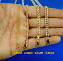 10K Yellow Gold SOLID Curb Cuban Necklace Bracelet Chain Link Real 2-9mm 7"-30" | MADE IN ITALY