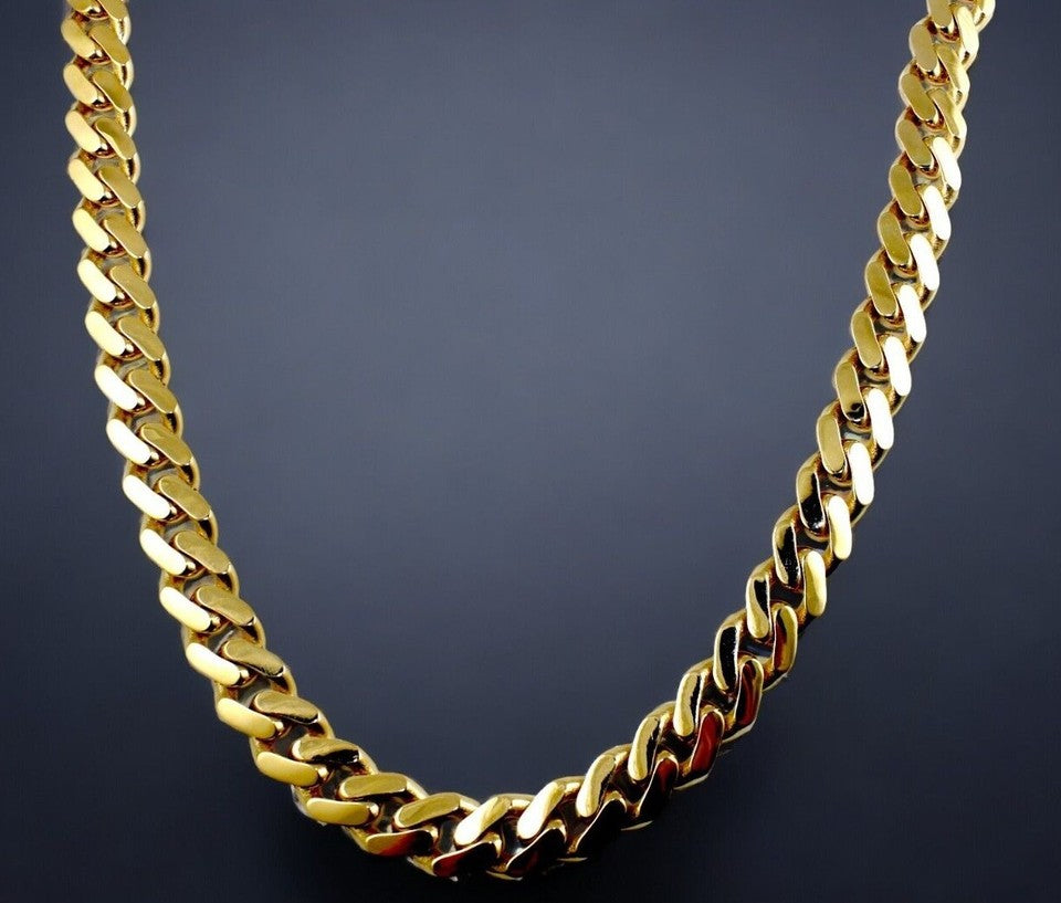14K Gold Monaco Miami Cuban Link Necklace Bracelet Chain Full CZ 6mm-13mm 7"-30" | MADE IN ITALY