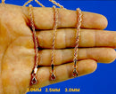 10K Rose Gold SOLID Rope Chain Necklace Bracelet Diamond Cut Men Women Jewelry 1.5g | 1.5mm | 7 Inches | MADE IN ITALY