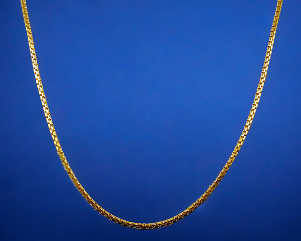 14K Yellow Gold Venetian Round Box Necklace Bracelet Chain Men Women Jewelry 1.3g | 1.3mm | 7 Inches | MADE IN ITALY