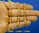 14K Yellow Gold SOLID Franco Round Box Necklace Bracelet Chain 1mm-5mm 7"-30" | MADE IN ITALY
