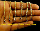 14K Yellow Gold Rope Chain Necklace Bracelet Diamond Cut Men Women Jewelry 1.5g | 2mm | 7 Inches | MADE IN ITALY