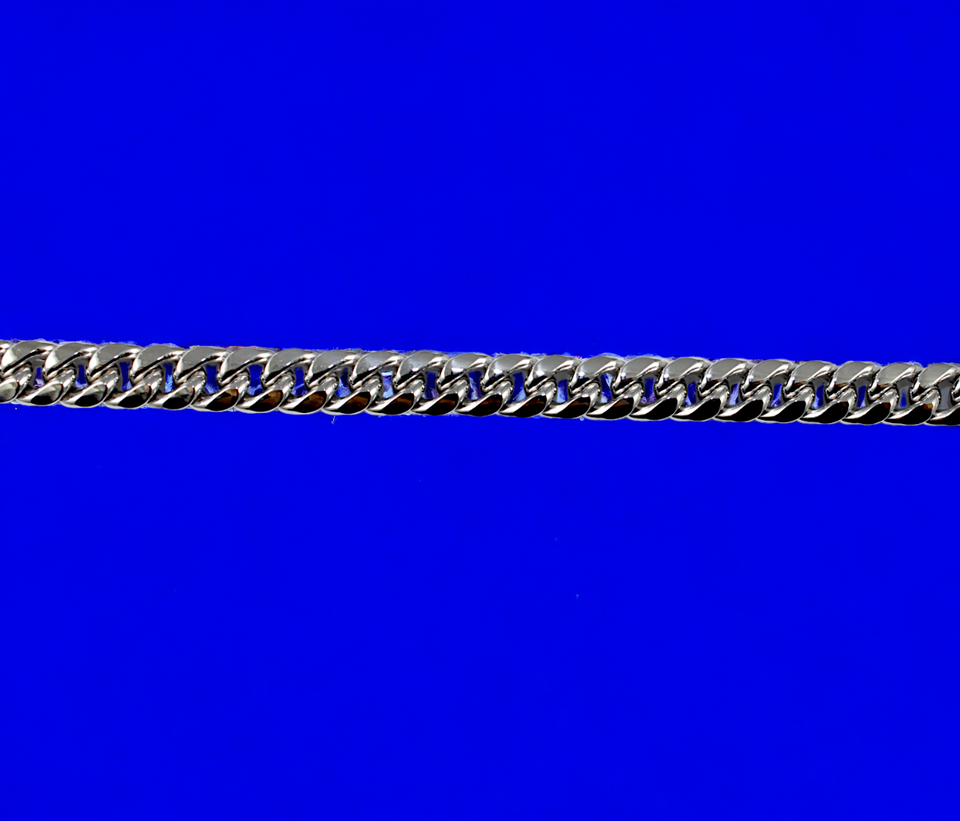 14K White Gold Miami Cuban Necklace Bracelet Chain Link Real Men Women Jewelry 3.1g | 3.5mm | 7 Inches | MADE IN ITALY