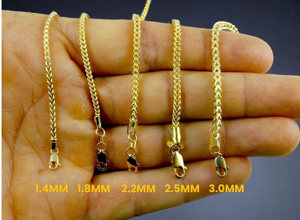14K Yellow Gold Franco Square Box Chain Bracelet Real Gold Men Women Jewelry 2.5g | 1.8mm | 7 Inches | MADE IN ITALY