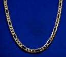 10K Yellow Gold Figaro Pave Necklace Bracelet Chain Italian Real Men Women Jewelry 1.1g | 2.5mm | 7 Inches | MADE IN ITALY