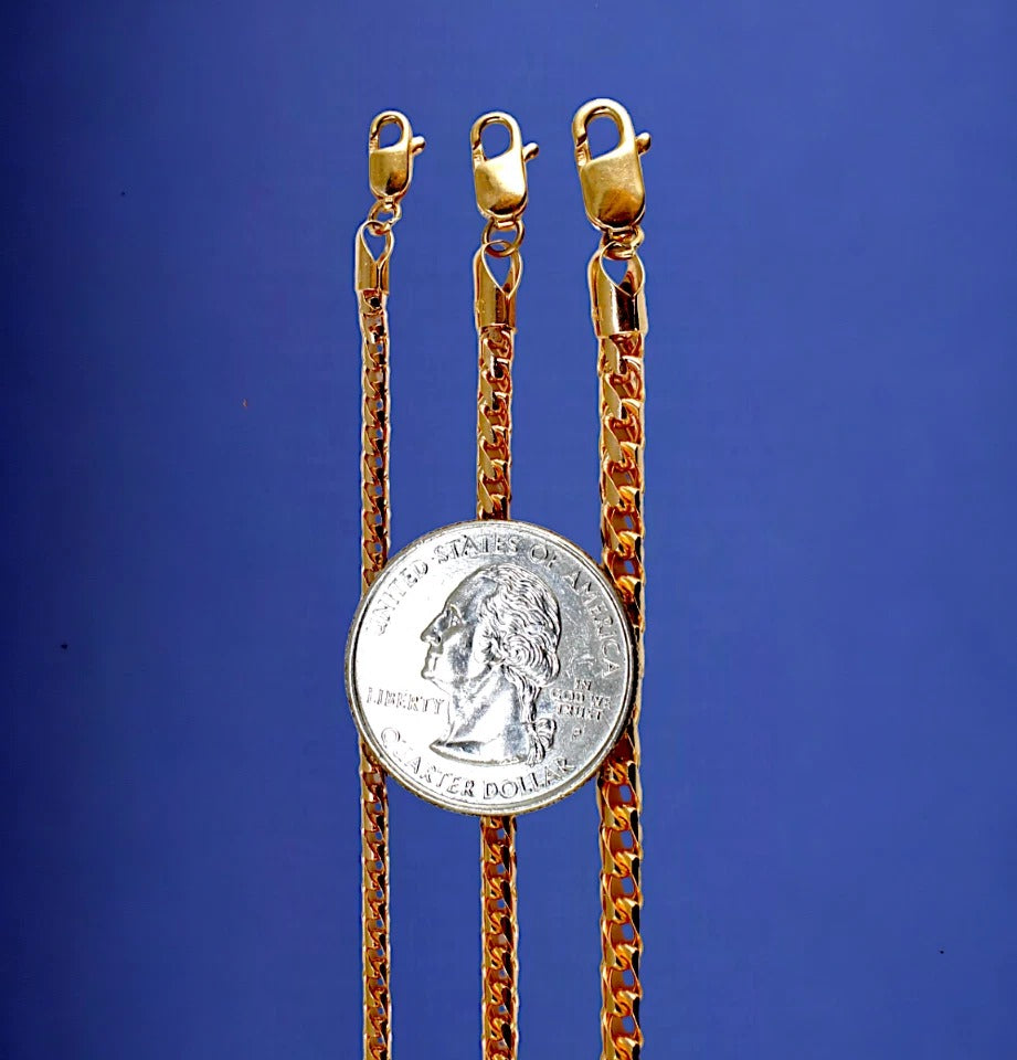 10K Rose Gold SOLID Franco Round Box Necklace Bracelet Chain 1.5g | 1mm | 7 Inches | MADE IN ITALY
