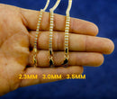 14K Yellow Gold SOLID Ice Link Pave Necklace Bracelet Chain Men Women Jewelry 3.5g | 2.5mm | 7 Inches | MADE IN ITALY