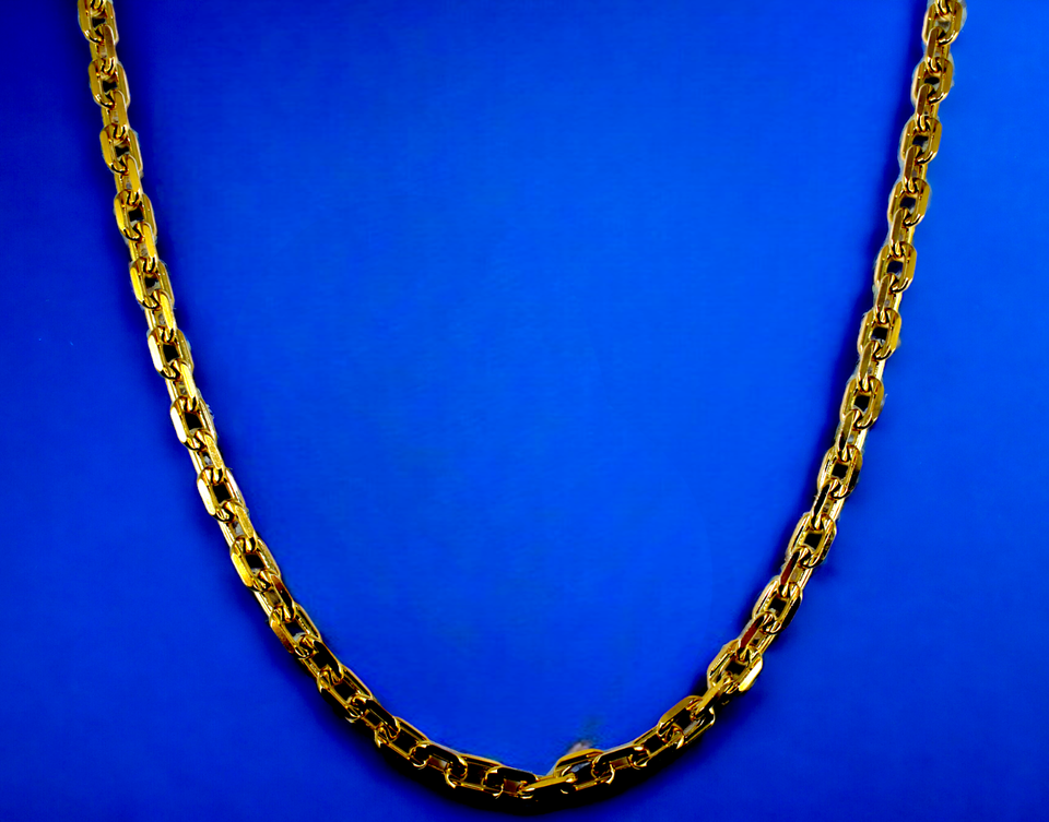 14K Yellow Gold SOLID Square Rolo Cable Necklace Bracelet Chain Men Women Jewelry 3.1g | 2.5mm | 7 Inches | MADE IN ITALY