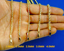 14K Yellow Gold SOLID Rope Chain Necklace Bracelet Diamond Cut Men Women Jewelry 1.6g | 1mm | 7 Inches | MADE IN ITALY