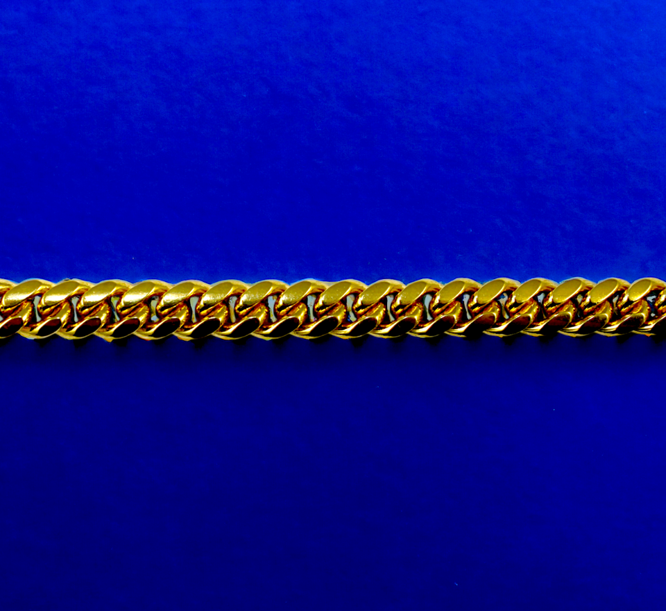 18K Yellow Gold SOLID Miami Cuban Link Chain Necklace Bracelet Men Women Jewelry 7.7g | 4mm | 7 Inches | MADE IN ITALY