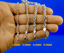 10K White Gold Rope Chain Necklace Bracelet Diamond Cut Real Gold Men Women Jewelry 1.3g | 2mm | 7 Inches | MADE IN ITALY