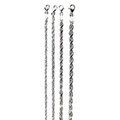 10K White Gold SOLID Rope Necklace Bracelet Chain Diamond Cut Real Men Women Jewelry 1.5g | 1.5mm | 7 Inches | MADE IN ITALY