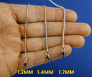 10K White Gold SOLID Franco Round Box Necklace Bracelet Chain Men Women Jewelry 1.5g | 1mm | 7 Inches | MADE IN ITALY