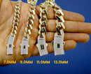 10K Gold Monaco Miami Cuban Necklace Bracelet Chain CZ Pave Men Women Jewelry 7.9g | 7mm | 7 Inches | MADE IN ITALY