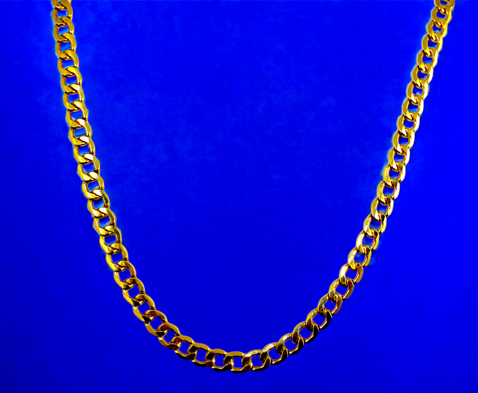 14K Yellow Gold Curb Cuban Necklace Bracelet Chain  Men Women Jewelry 0.9g | 2mm | 7 Inches | MADE IN ITALY