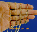 10K Yellow Gold Curb Cuban Necklace Bracelet Chain Men Women Jewelry 1g | 2.5mm | 7 Inches | MADE IN ITALY