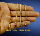 14K Yellow Gold SOLID Franco Round Box Necklace Bracelet Chain Men Women Jewelry 1.2g | 1mm | 7 Inches | MADE IN ITALY