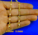 10K Yellow Gold 3mm-5mm SOLID Mirror Figaro Necklace Bracelet Chain Link 7"-30" | MADE IN ITALY