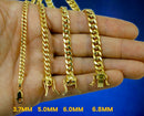 14K Yellow Gold Miami Cuban Necklace Bracelet Chain  Men Women Jewelry 2.1g | 3mm | 7 Inches | MADE IN ITALY
