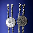 10K White Gold SOLID Rope Necklace Bracelet Chain Diamond Cut Real 2-6mm 7"-30" | MADE IN ITALY