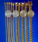 10K Yellow Gold Miami Cuban Necklace Bracelet Chain Men Women Jewelry 1.3g | 2mm | 7 Inches | MADE IN ITALY