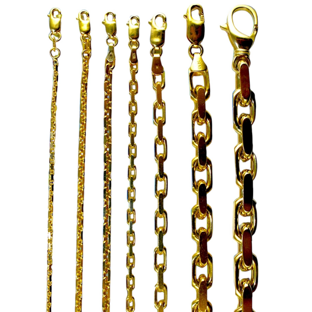 14K Yellow Gold SOLID Rolo Cable Necklace Bracelet Chain Men Women Jewelry 2.1g | 1.5mm | 7 Inches | MADE IN ITALY