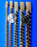 10K Gold Monaco Miami Cuban Link Necklace Bracelet Chain CZ Pave 5mm-13mm 7"-30" | MADE IN ITALY