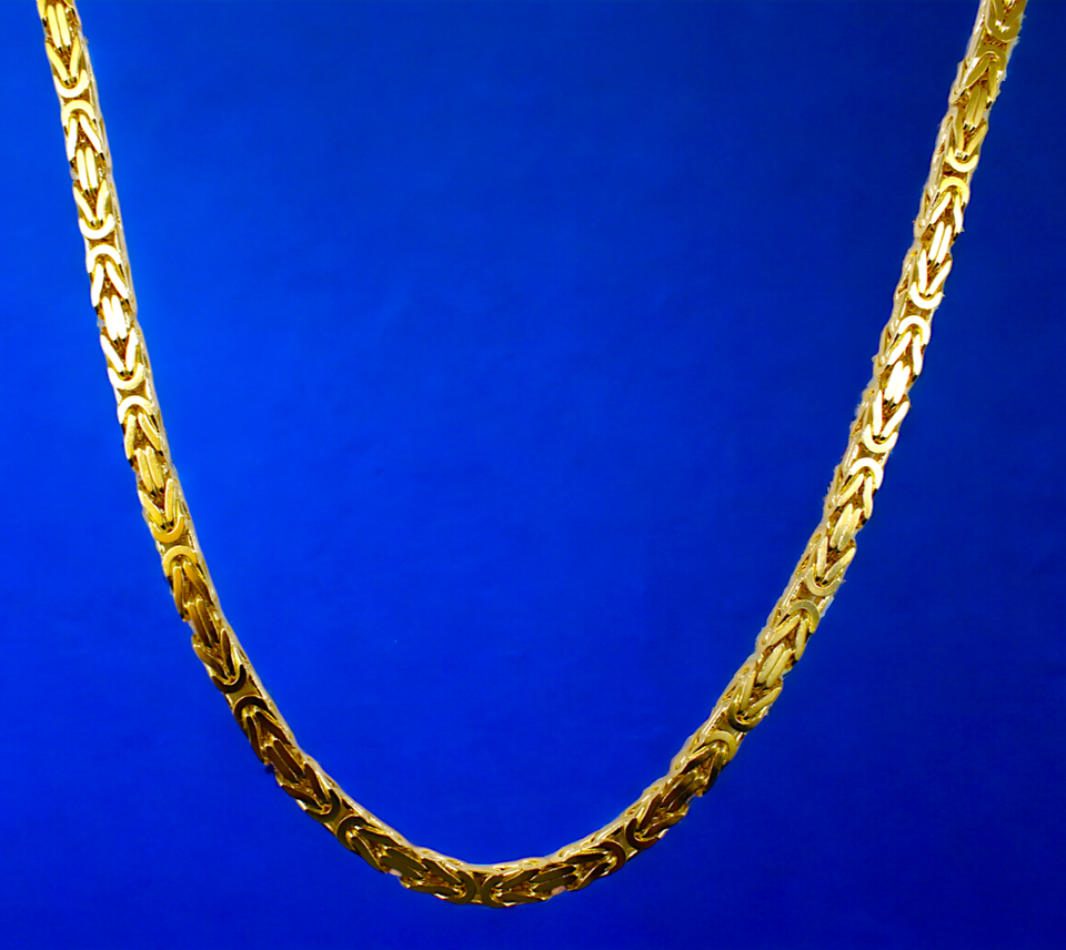 14K Yellow Gold SOLID Byzantine Box Necklace Bracelet Chain  Men Women Jewelry 7.4g | 2.5mm | 7 Inches | MADE IN ITALY