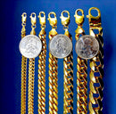 10K Yellow Gold Curb Cuban Necklace Bracelet Chain Real Gold 2mm-8mm 7"-30" | MADE IN ITALY