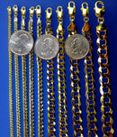 10K Yellow Gold Oval Paperclip Necklace Bracelet Chain Real Gold 2mm-6mm 7"-30" | MADE IN ITALY