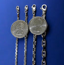 14K White Gold SOLID Figaro Necklace Bracelet Chain Real Gold 2mm-6mm 7"-30" | MADE IN ITALY