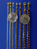 10K Yellow Gold Byzantine Square Necklace Bracelet Chain Real Gold 2mm-5mm 7-30" | MADE IN ITALY