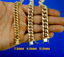 10K Yellow Gold Miami Cuban Necklace Bracelet Chain Men Women Jewelry 1.3g | 2mm | 7 Inches | MADE IN ITALY