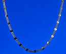 10K Yellow Gold SOLID Mirror Pave Figaro Necklace Bracelet Chain 3mm-5mm 7"-30" | MADE IN ITALY